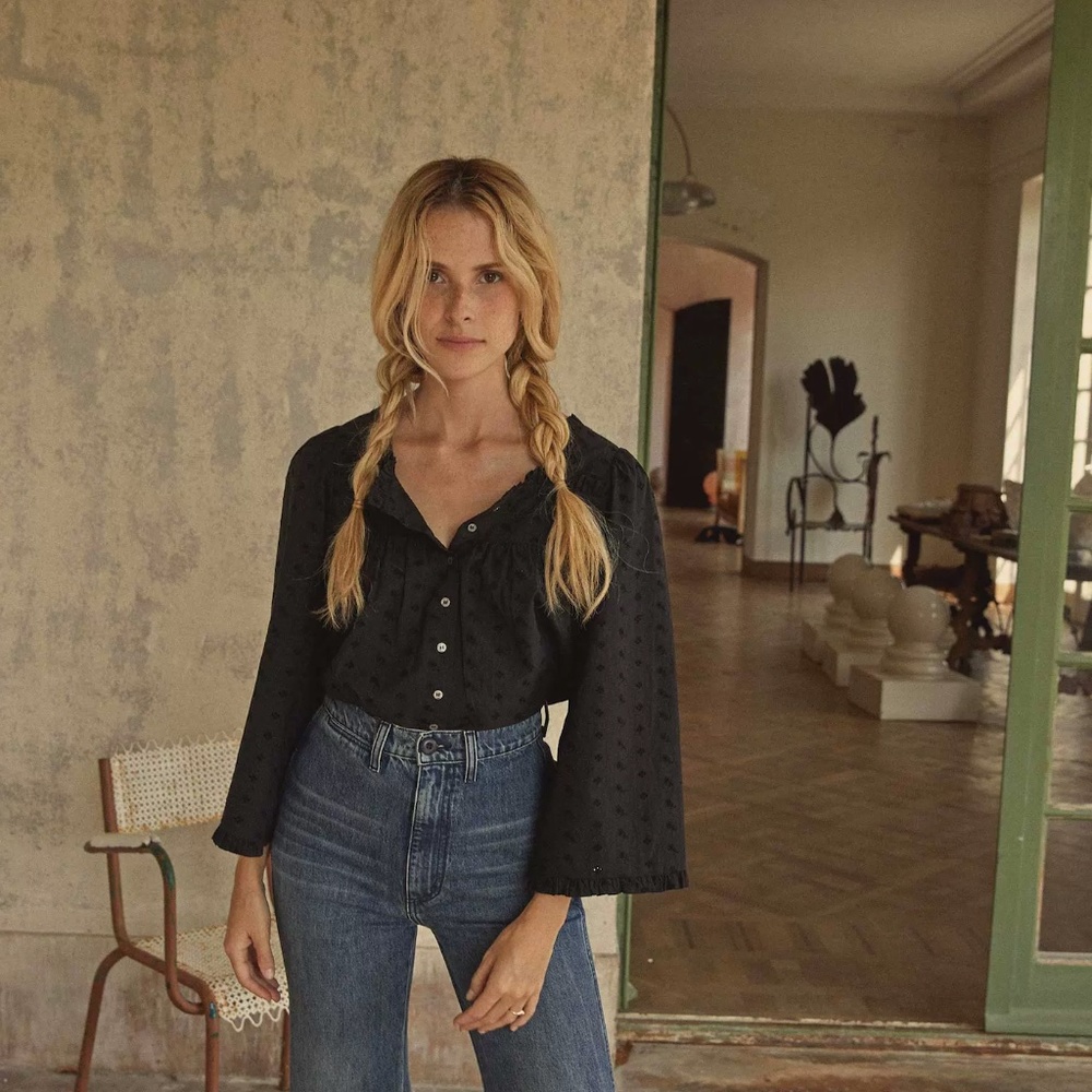 DOEN LUNARIA TOP BLACK - SIZE S